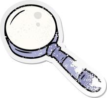 distressed sticker cartoon doodle of a magnifying glass vector