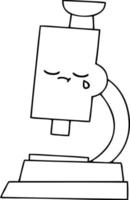 line drawing cartoon microscope vector