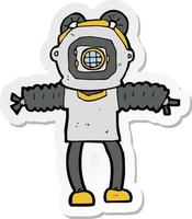 sticker of a cartoon deep sea diver vector