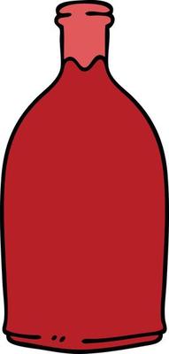 quirky hand drawn cartoon red wine bottle