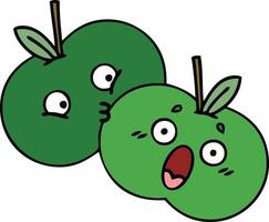 lindas manzanas de dibujos animados vector