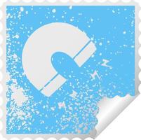 distressed square peeling sticker symbol magnet vector