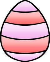 quirky gradient shaded cartoon easter egg vector