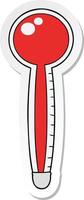 sticker of a cartoon thermometer vector