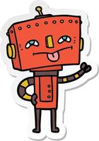 sticker of a cartoon robot vector