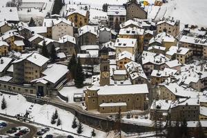 The downtown of the city of Cogne Aosta valley Italy photo