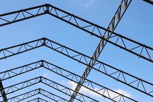 Steel structure with blue sky background photo