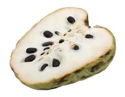 Custard apple or sugar apple sliced isolated on white background photo