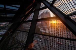 sunset through a glass roof photo