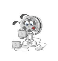 film reel cute cartoon vector