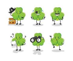 clover luck character illustration vector