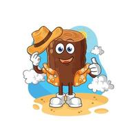 log cute cartoon character vector