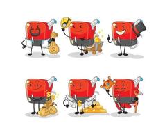 gasoline pump mascot vector