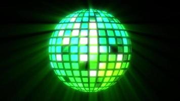 neon discobal naadloos, bewegende equalizer discobal, roterende sprankelende discobal. mooie discobal draaiende lus, discobal draaien op zwarte achtergrond, roterende spiegel discobal
