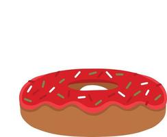 Christmas donut. Glazed donut. Happy New Year. Vector illustration. Vector illustration