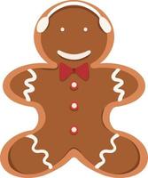 Gingerbread man collection. Christmas icon. Holiday winter symbols. Festive treats. New year cookies, sweets. Vector illustration.