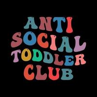 diseño de camiseta de club anti social ondulado retro vector