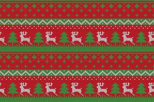 Christmas sweater knitting pattern vector