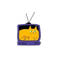 casa de tv moderna para el gato. ilustración vectorial moderna. vector