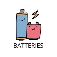 Batteries recycling vector illustration.