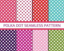 Polka dot seamless pattern set vector