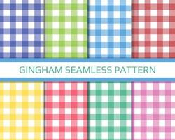 Traditional classic gingham pattern set vector