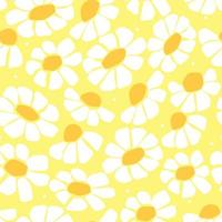 Seamless pattern with daisies. Summer abstract floral print. Vector graphics.