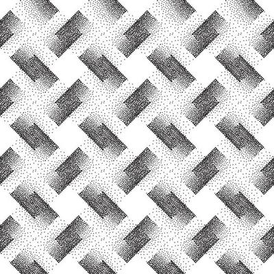 Abstract geometric dotted square shape checkered seamless pattern. Artistic polka dot ornamental stylish background. Abstract  tiled monochrome texture