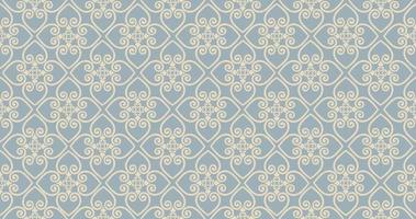 Abstract seamless pattern. Arabic line ornament with geometric shapes. Linear floral ornamental texture. Artistic backdrop in arab orient textile style. vector