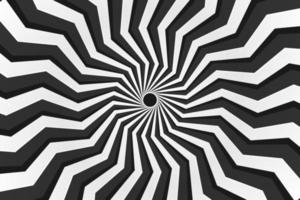 Black and white psychedelic optical illusion sunburst abstract background design vector