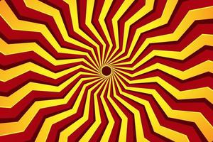 Red and yellow psychedelic sunburst abstract background design vector