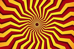 Red and yellow psychedelic sunburst abstract background design vector