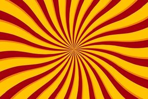 Red and yellow swirl sunburst abstract retro background design vector