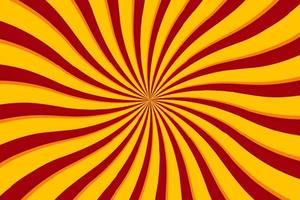 Red and yellow swirl sunburst abstract retro background design vector