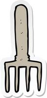 sticker of a cartoon fork vector