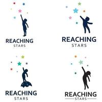 A logo to reach the stars or a logo to reach a dream or goal. Logo using concept design vector illustration template.