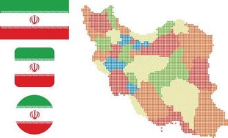 irán mapa y bandera icono plano símbolo vector ilustración