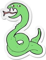 sticker of a cartoon hissing snake vector