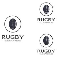 Rugby Ball American Football Icon Vector Logo Template