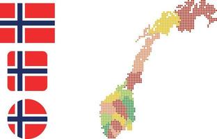 Norway map and flag flat icon symbol vector illustration