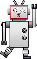 gradient shaded cartoon crazy robot vector