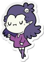 sticker of a cartoon vampire vector