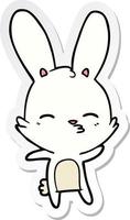 sticker of a curious bunny cartoon vector