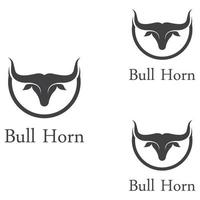 Bull's head horn logo. Using a vector illustration template design concept.