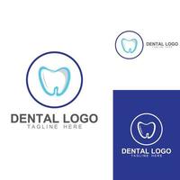 logotipo dental, logotipo para la salud dental y logotipo para el cuidado dental. usando un concepto de diseño de vector de ilustración de plantilla