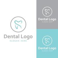 logotipo dental, logotipo para la salud dental y logotipo para el cuidado dental. usando un concepto de diseño de vector de ilustración de plantilla