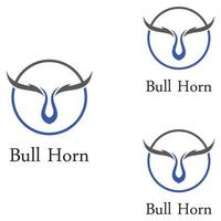 Bull's head horn logo. Using a vector illustration template design concept.