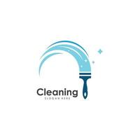 Cleaning logo, cleaning protection logo and house cleaning logo.With a template illustration vector design concept.