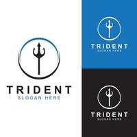 Trident logo using a design concept vector illustration template.