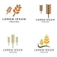 Wheat or cereal logo, wheat field and wheat farm logo.With easy and simple editing illustrations. vector